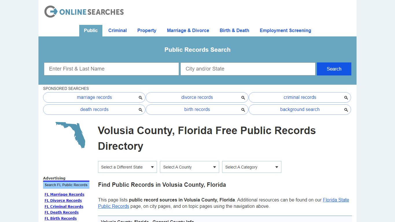 Volusia County, Florida Public Records Directory